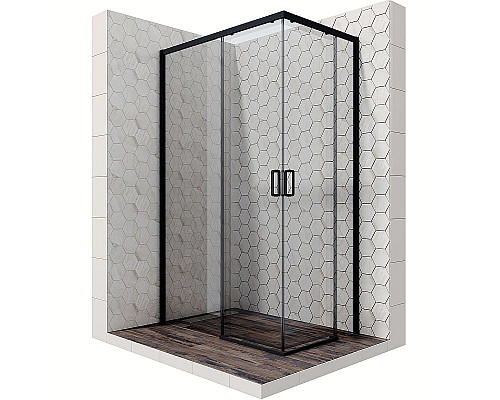 Заказать Душевой уголок Ambassador Queen 120х80 11011205LBlack профиль Черный стекло прозрачное в магазине сантехники Santeh-Crystal.ru