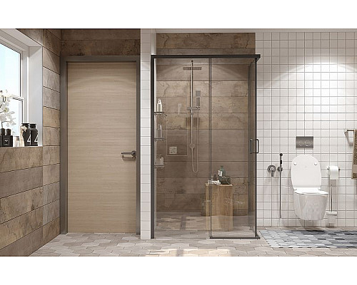 Заказать Душевой уголок Ambassador Queen 120х80 11011205LBlack профиль Черный стекло прозрачное в магазине сантехники Santeh-Crystal.ru