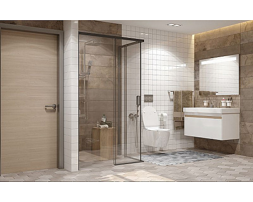 Заказать Душевой уголок Ambassador Queen 120х80 11011205LBlack профиль Черный стекло прозрачное в магазине сантехники Santeh-Crystal.ru