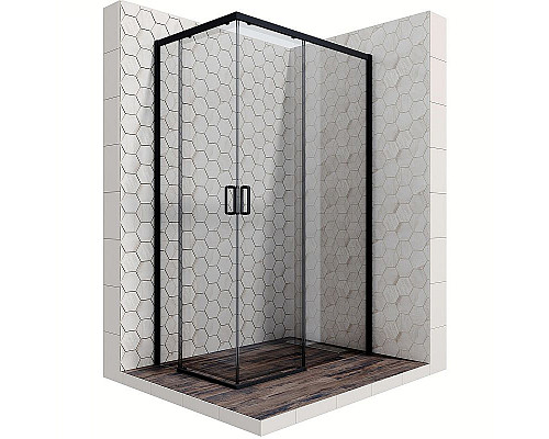 Приобрести Душевой уголок Ambassador Queen 120х80 11011205RBlack профиль Черный стекло прозрачное в магазине сантехники Santeh-Crystal.ru