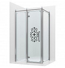 Душевой уголок Ambassador Royal 120x80 18015110-L профиль Хром стекло прозрачное с рисунком