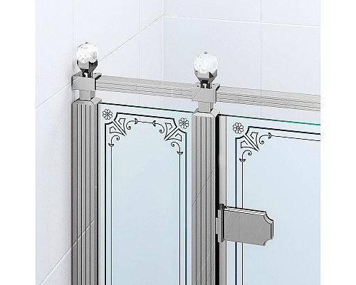 Купить Душевой уголок Ambassador Royal 120x80 18015110-L профиль Хром стекло прозрачное с рисунком в магазине сантехники Santeh-Crystal.ru