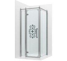 Душевой уголок Ambassador Royal 90x90 18015108-L профиль Хром стекло прозрачное с рисунком