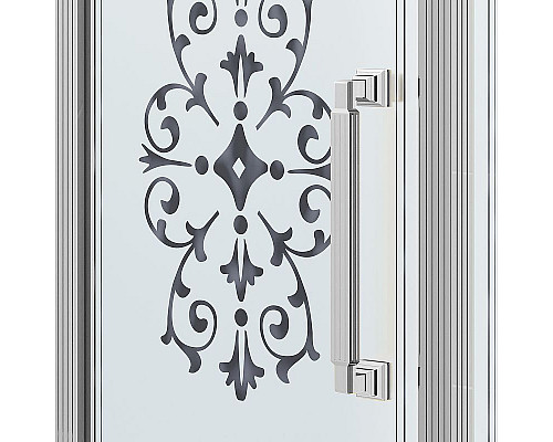 Купить Душевой уголок Ambassador Royal 100x100 18015107-L профиль Хром стекло прозрачное с рисунком в магазине сантехники Santeh-Crystal.ru