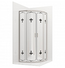 Душевой уголок Ambassador Royal 90x90 18015106 профиль Хром стекло белое с рисунком