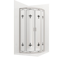 Душевой уголок Ambassador Royal 100x100 18015105 профиль Хром стекло белое с рисунком