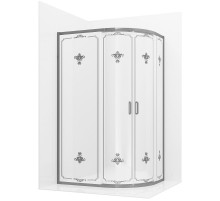 Душевой уголок Ambassador Royal 120x90 18015102 профиль Хром стекло белое с рисунком