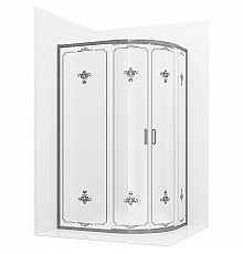 Душевой уголок Ambassador Royal 120x90 18015102 профиль Хром стекло белое с рисунком