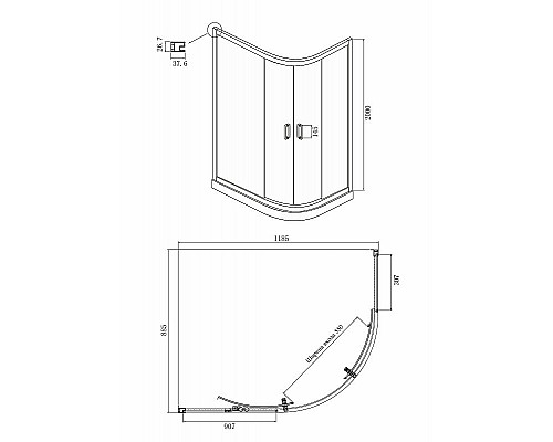 Заказать Душевой уголок Ambassador Royal 120x90 18015102 профиль Хром стекло белое с рисунком в магазине сантехники Santeh-Crystal.ru