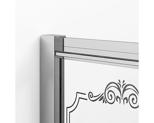 Купить Душевой уголок Ambassador Royal 120x80 18015101 профиль Хром стекло белое с рисунком в магазине сантехники Santeh-Crystal.ru