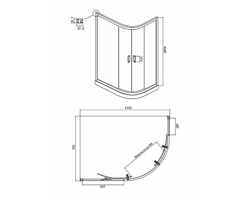 Купить Душевой уголок Ambassador Royal 120x80 18015101 профиль Хром стекло белое с рисунком в магазине сантехники Santeh-Crystal.ru