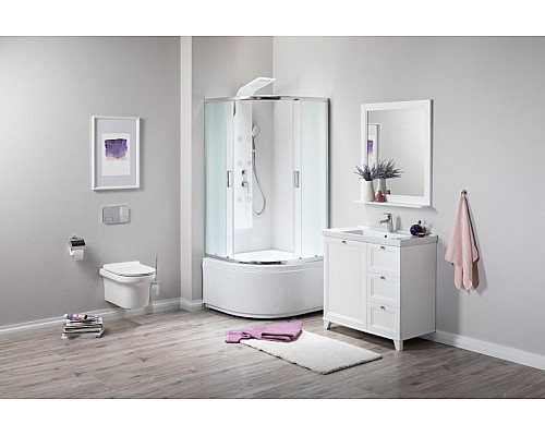 Приобрести Душевой уголок Aquanet SE-900Q-Short 90x90 профиль Хром стекло с узором в магазине сантехники Santeh-Crystal.ru