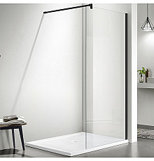 Душевая перегородка Aquatek 100 AQ WIW 10020BL профиль Черный стекло прозрачное