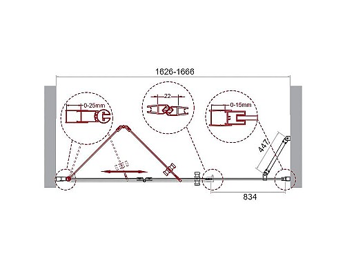 Купить Душевая дверь BelBagno Albano 170 ALBANO-BS-13-90+80-C-Cr профиль Хром стекло прозрачное в магазине сантехники Santeh-Crystal.ru