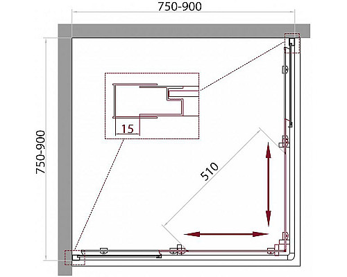 Заказать Душевой уголок BelBagno Unique 90х90 UNIQUE-A-2-75/90-C-Cr профиль Хром стекло прозрачное в магазине сантехники Santeh-Crystal.ru