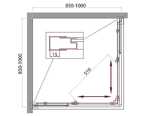 Заказать Душевой уголок BelBagno Unique 100х100 UNIQUE-A-2-85/100-M-Cr профиль Хром стекло матовое в магазине сантехники Santeh-Crystal.ru