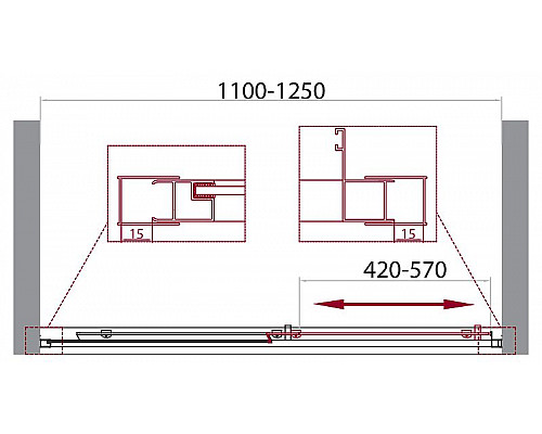 Купить Душевая дверь BelBagno Unique 125 UNIQUE-BF-1-110/125-M-Cr профиль Хром стекло матовое в магазине сантехники Santeh-Crystal.ru