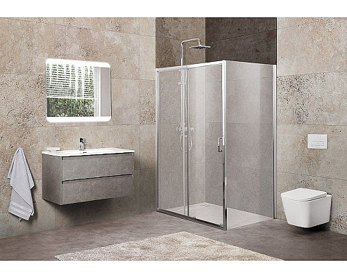 Купить Душевой уголок BelBagno Unique 125х100 UNIQUE-AH-1-110/125-100-M-Cr профиль Хром стекло матовое в магазине сантехники Santeh-Crystal.ru