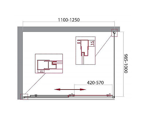 Купить Душевой уголок BelBagno Unique 125х100 UNIQUE-AH-1-110/125-100-M-Cr профиль Хром стекло матовое в магазине сантехники Santeh-Crystal.ru