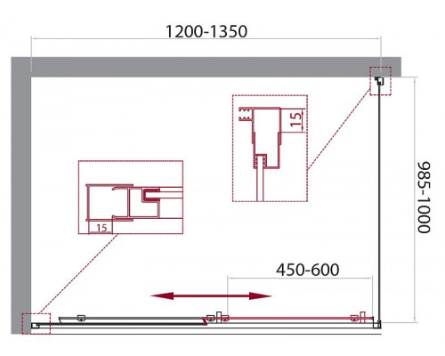 Заказать Душевой уголок BelBagno Unique 135х100 UNIQUE-AH-1-120/135-100-C-Cr профиль Хром стекло прозрачное в магазине сантехники Santeh-Crystal.ru
