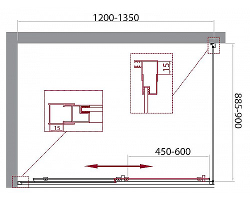 Приобрести Душевой уголок BelBagno Unique 135х90 UNIQUE-AH-1-120/135-90-C-Cr профиль Хром стекло прозрачное в магазине сантехники Santeh-Crystal.ru
