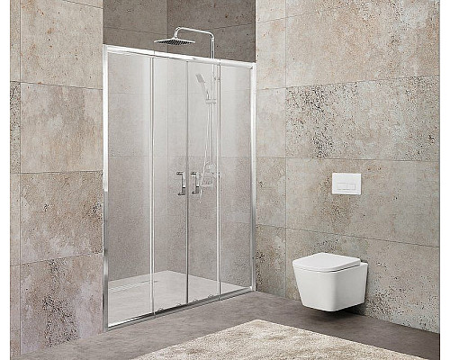 Купить Душевая дверь BelBagno Unique 200 UNIQUE-BF-2-170/200-P-Cr профиль Хром стекло рифленое в магазине сантехники Santeh-Crystal.ru