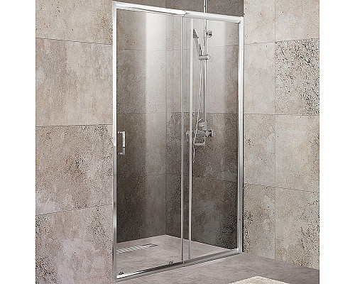 Купить Душевая дверь BelBagno Unique 135 UNIQUE-BF-1-120/135-C-Cr профиль Хром стекло прозрачное в магазине сантехники Santeh-Crystal.ru