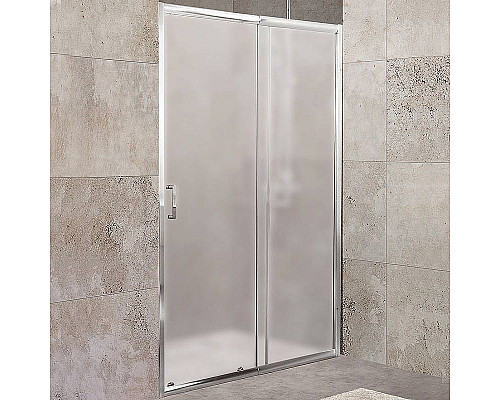 Приобрести Душевая дверь BelBagno Unique 125 UNIQUE-BF-1-110/125-P-Cr профиль Хром стекло рифленое в магазине сантехники Santeh-Crystal.ru