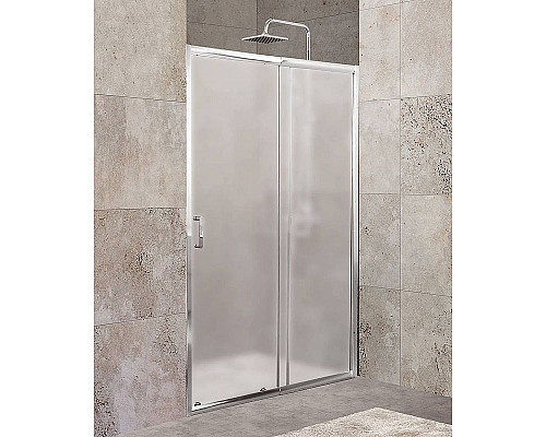 Приобрести Душевая дверь BelBagno Unique 125 UNIQUE-BF-1-110/125-P-Cr профиль Хром стекло рифленое в магазине сантехники Santeh-Crystal.ru