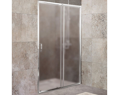 Заказать Душевая дверь BelBagno Unique 135 UNIQUE-BF-1-120/135-P-Cr профиль Хром стекло рифленое в магазине сантехники Santeh-Crystal.ru