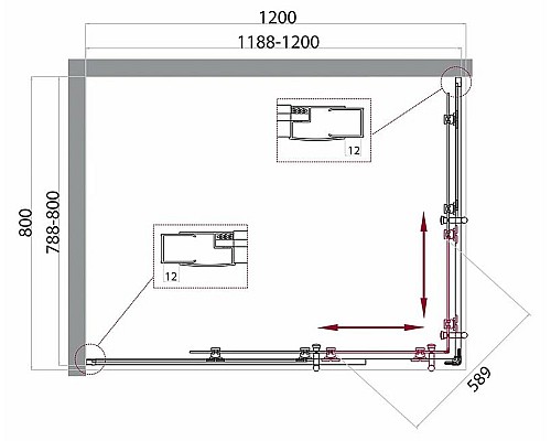 Приобрести Душевой уголок BelBagno UNO-195-AH-2-120/80-C-Cr 120x80 профиль Хром стекло прозрачное в магазине сантехники Santeh-Crystal.ru