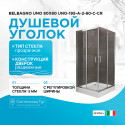 Душевой уголок BelBagno Uno 80х80 UNO-195-A-2-80-C-Cr профиль Хром стекло прозрачное