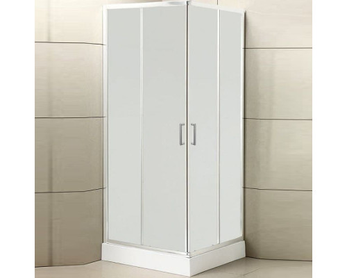 Купить Душевой уголок BelBagno Uno 90х90 UNO-195-A-2-90-P-Cr профиль Хром стекло рифленое в магазине сантехники Santeh-Crystal.ru