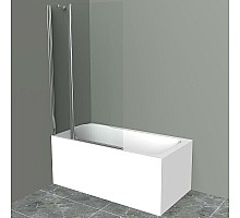 Шторка на ванну BelBagno UNO-V-11-120/150-C-Cr профиль Хром стекло прозрачное