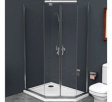 Душевой уголок BelBagno Uno 100х80 UNO-195-PH-2-100/80-C-Cr профиль Хром стекло прозрачное