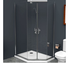 Душевой уголок BelBagno Uno 120х90 UNO-195-PH-2-120/90-C-Cr профиль Хром стекло прозрачное