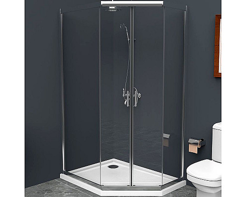 Купить Душевой уголок BelBagno Uno 120х90 UNO-195-PH-2-120/90-C-Cr профиль Хром стекло прозрачное в магазине сантехники Santeh-Crystal.ru