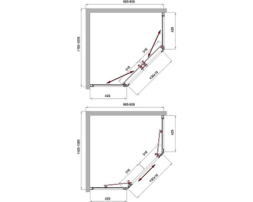 Купить Душевой уголок BelBagno Uno 120х90 UNO-195-PH-2-120/90-C-Cr профиль Хром стекло прозрачное в магазине сантехники Santeh-Crystal.ru