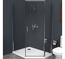 Душевой уголок BelBagno Uno 100х80 UNO-195-PH-1-100/80-C-Cr профиль Хром стекло прозрачное