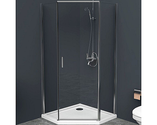 Заказать Душевой уголок BelBagno Uno 90х90 UNO-195-P-1-90-C-Cr профиль Хром стекло прозрачное в магазине сантехники Santeh-Crystal.ru