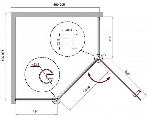Заказать Душевой уголок BelBagno Uno 90х90 UNO-195-P-1-90-C-Cr профиль Хром стекло прозрачное в магазине сантехники Santeh-Crystal.ru