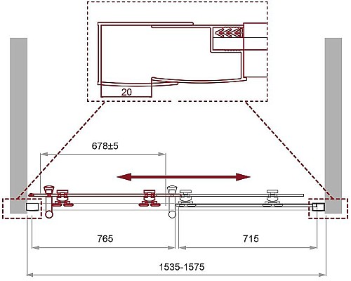 Приобрести Душевая дверь BelBagno Uno 155 UNO-195-BF-1-155-C-Cr профиль Хром стекло прозрачное в магазине сантехники Santeh-Crystal.ru