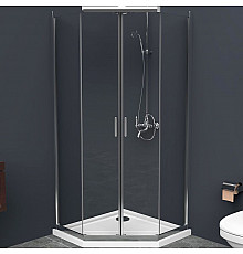 Душевой уголок BelBagno Uno 100х100 UNO-195-P-2-100-C-Cr профиль Хром стекло прозрачное