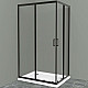 Заказать Душевой уголок BelBagno Uno 120х100 UNO-195-AH-2-120/100-C-NERO профиль Черный матовый стекло прозрачное в магазине сантехники Santeh-Crystal.ru