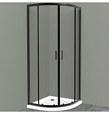 Душевой уголок BelBagno Uno 100х100 UNO-195-R-2-100-C-NERO профиль Черный матовый стекло прозрачное