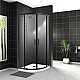 Заказать Душевой уголок BelBagno Uno 100х100 UNO-195-R-2-100-C-NERO профиль Черный матовый стекло прозрачное в магазине сантехники Santeh-Crystal.ru