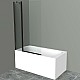 Купить Шторка на ванну BelBagno Uno 100 UNO-V-11-100/150-C-NERO профиль Черный матовый стекло прозрачное в магазине сантехники Santeh-Crystal.ru