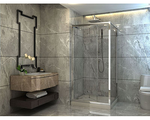 Заказать Душевой уголок Cerutti SPA Bella ZQD91T 90x90 7658 профиль Хром стекло прозрачное в магазине сантехники Santeh-Crystal.ru