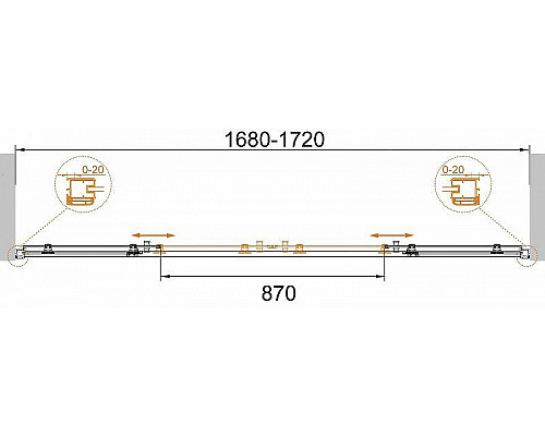 Приобрести Душевая дверь Cezares Anima 170 ANIMA-W-BF-2-170-C-Cr профиль Хром стекло прозрачное в магазине сантехники Santeh-Crystal.ru
