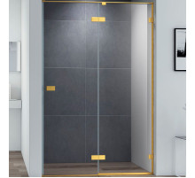 Душевая дверь Cezares Bellagio 120 BELLAGIO-B-12-120-C-BORO профиль Золото брашированное стекло прозрачное
